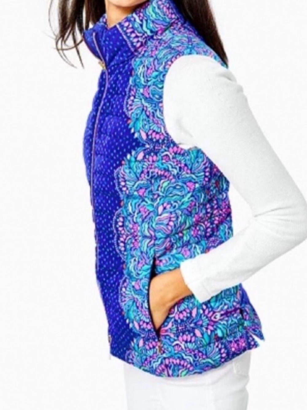 LLILLY PULITZER Noella Vest Cabochon Purple Puffer Vest Small
